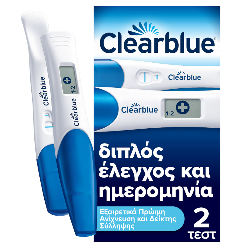 Clearblue Τεστ Εγκυμοσύνης Πρώιμος Έλεγχος & Ημερομηνία 2Τεμάχια