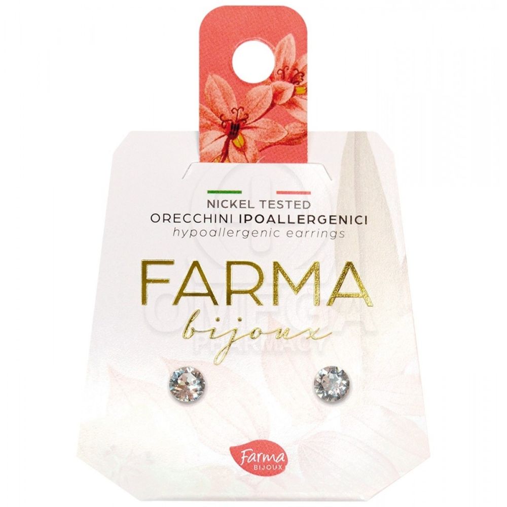 Farma Bijoux Υποαλλεργικά Σκουλαρίκια Κρύσταλλα Στρογγυλά 4.1mm