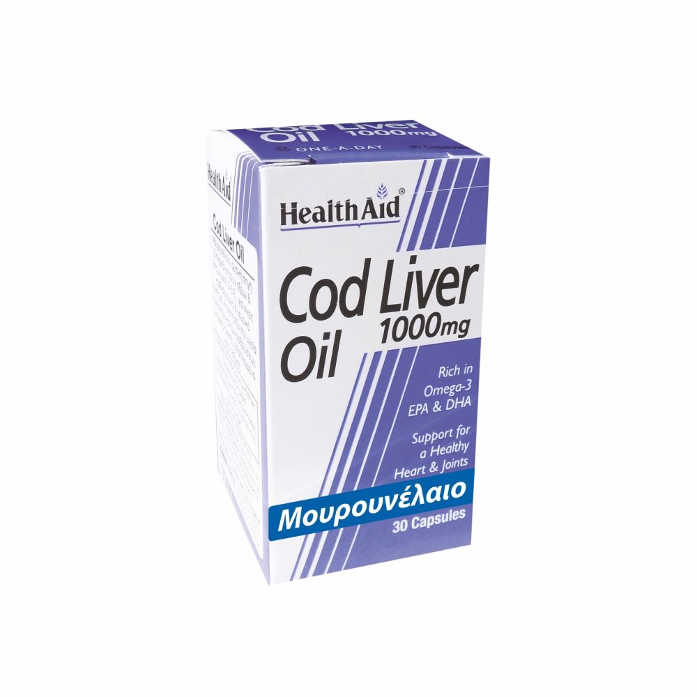 Health Aid Cod Liver Oil 1000mg Vegetarian 30Κάψουλες