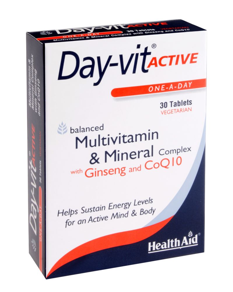 Health Aid Day-Vit ACTIVE Co Q10 & Ginseng 30Ταμπλέτες