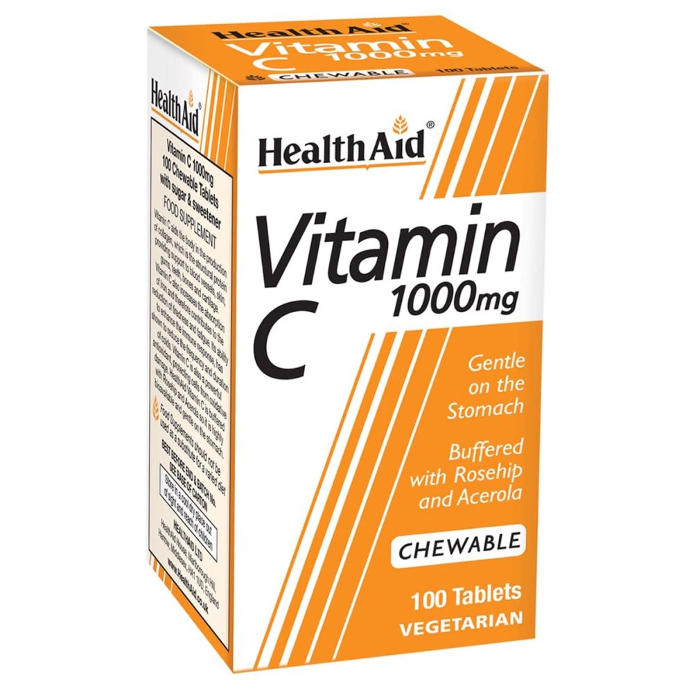 Health Aid Vitamin C 1000mg Chewable 100Μασώμενα Δισκία