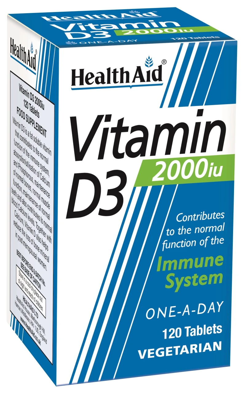 Health Aid Vitamin D3 2000iu 120Φυτικές Κάψουλες