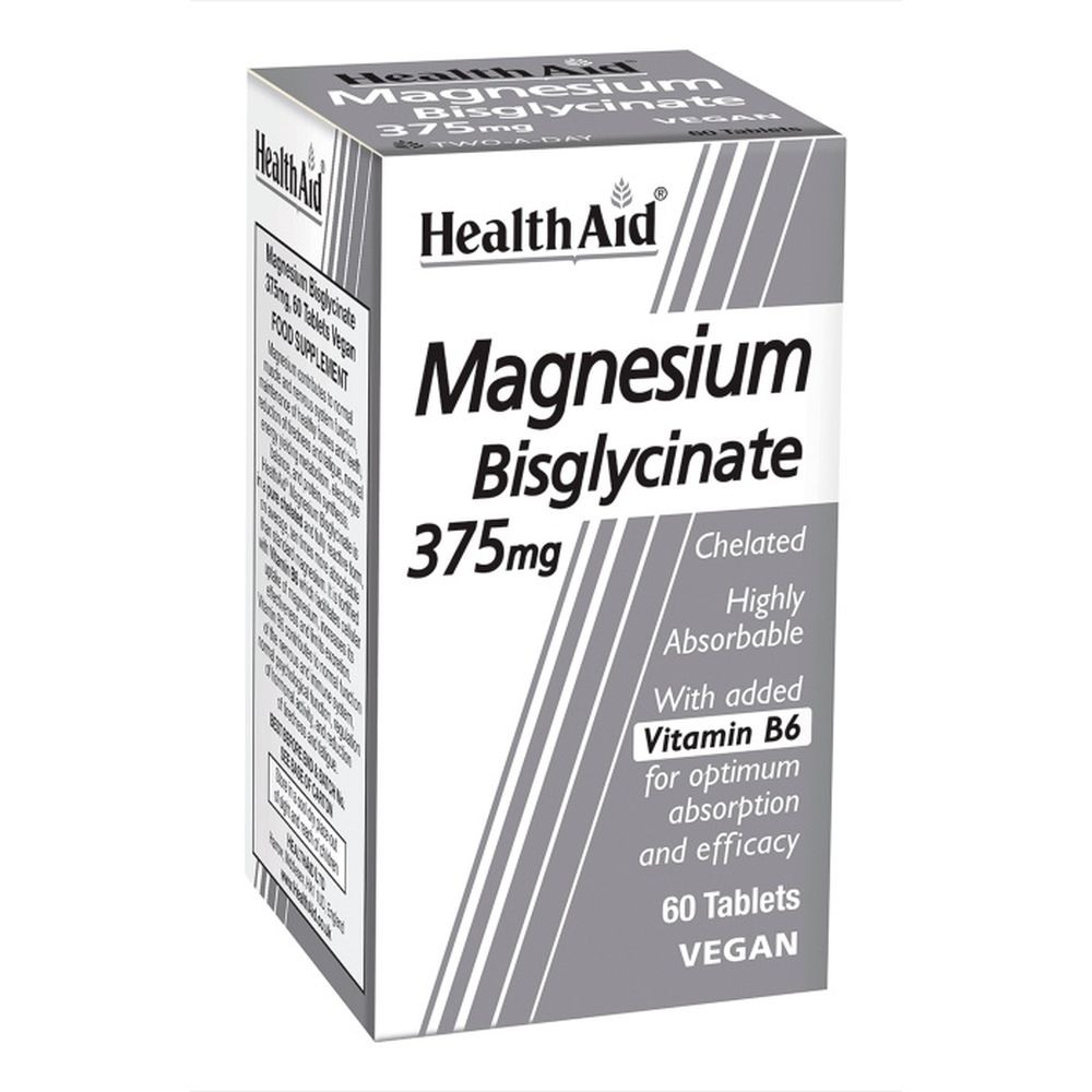 Health Aid Magnesium Bisglycinate 375mg 60Ταμπλέτες