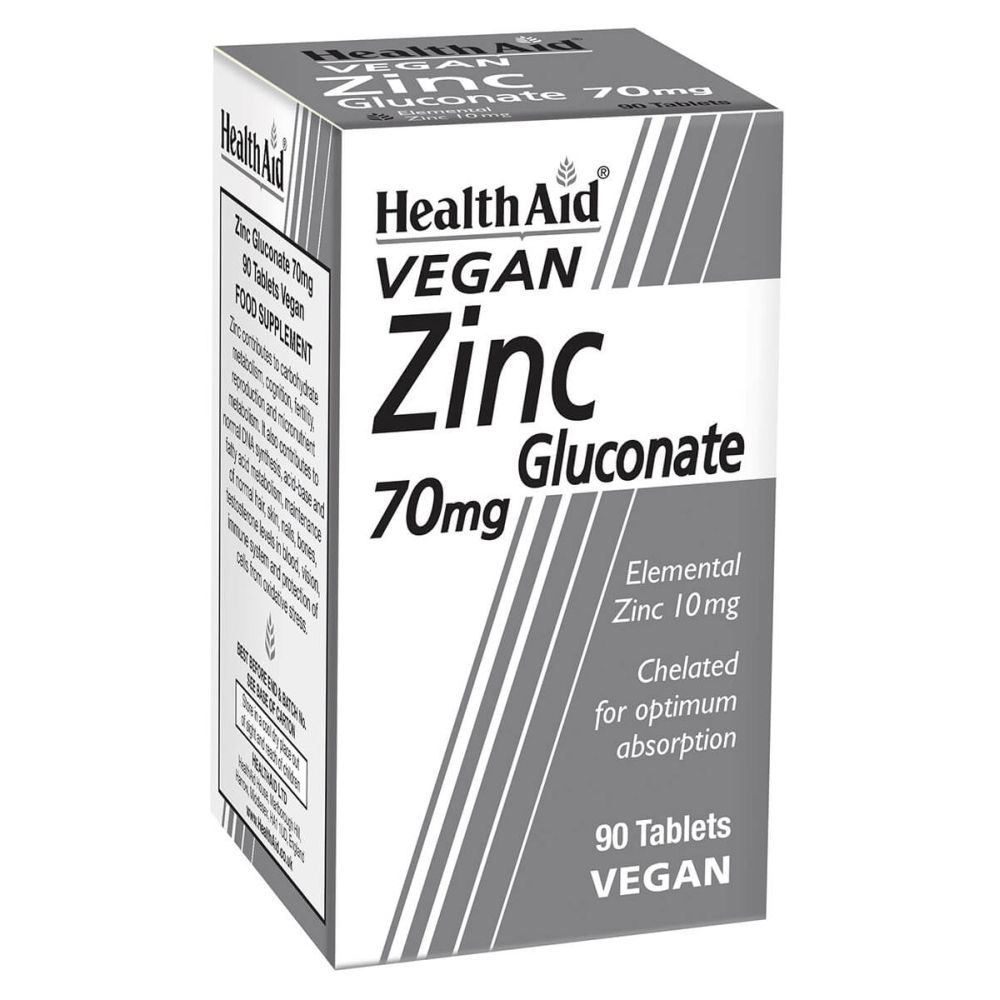 Health Aid Zinc Gluconate 70mg  90Ταμπλέτες