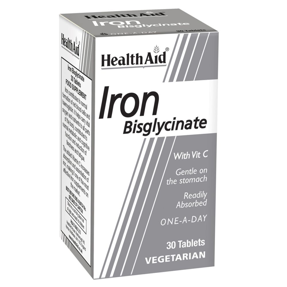 Health Aid Iron Bisglycinate 30mg 30 Ταμπλέτες