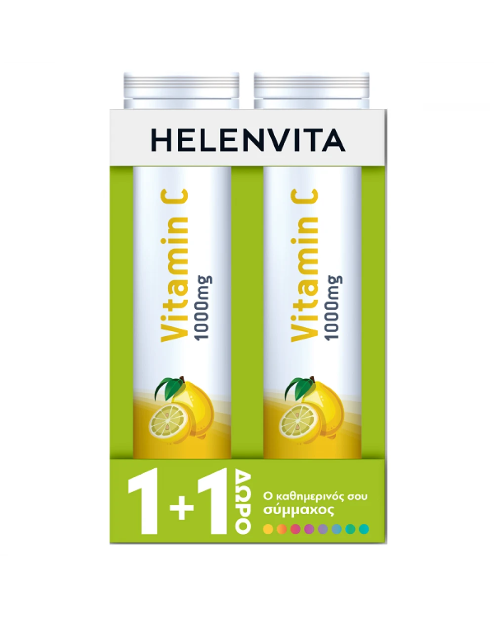 Helenvita Promo Vitamin C 1000mg 2x20 Αναβράζοντα Δισκία 1+1 ΔΩΡΟ