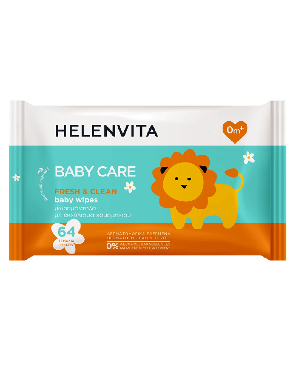 Helenvita Baby Wipes με Χαμομήλι 64Τεμάχια