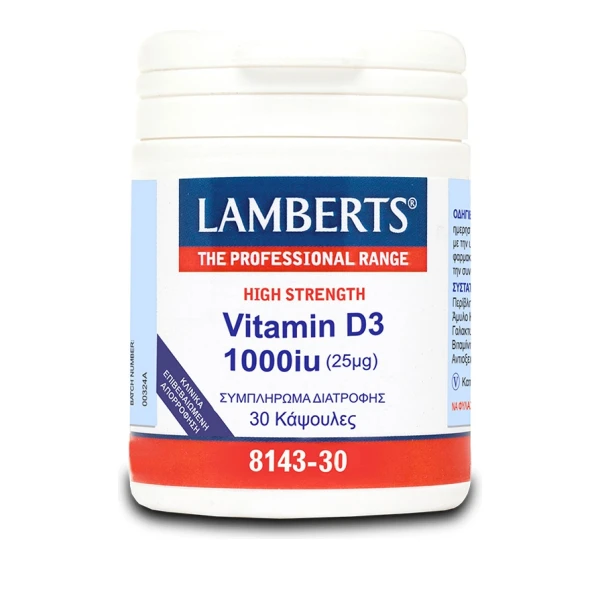 Lamberts Vitamin D3 1000iu(25μg) 30Κάψουλες