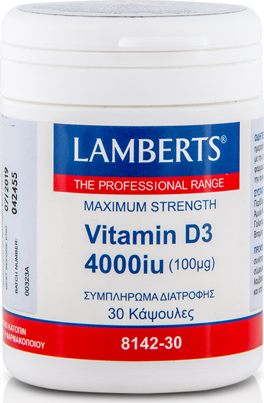 Lamberts Vitamin D3 4000iu (100μg) 30Κάψουλες         