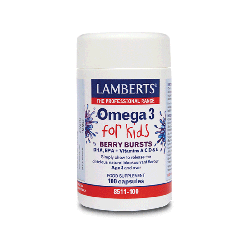 Lamberts Omega 3 for Kids-Berry Bursts 100Μαλακές Μασώμενες Κάψουλες                                      