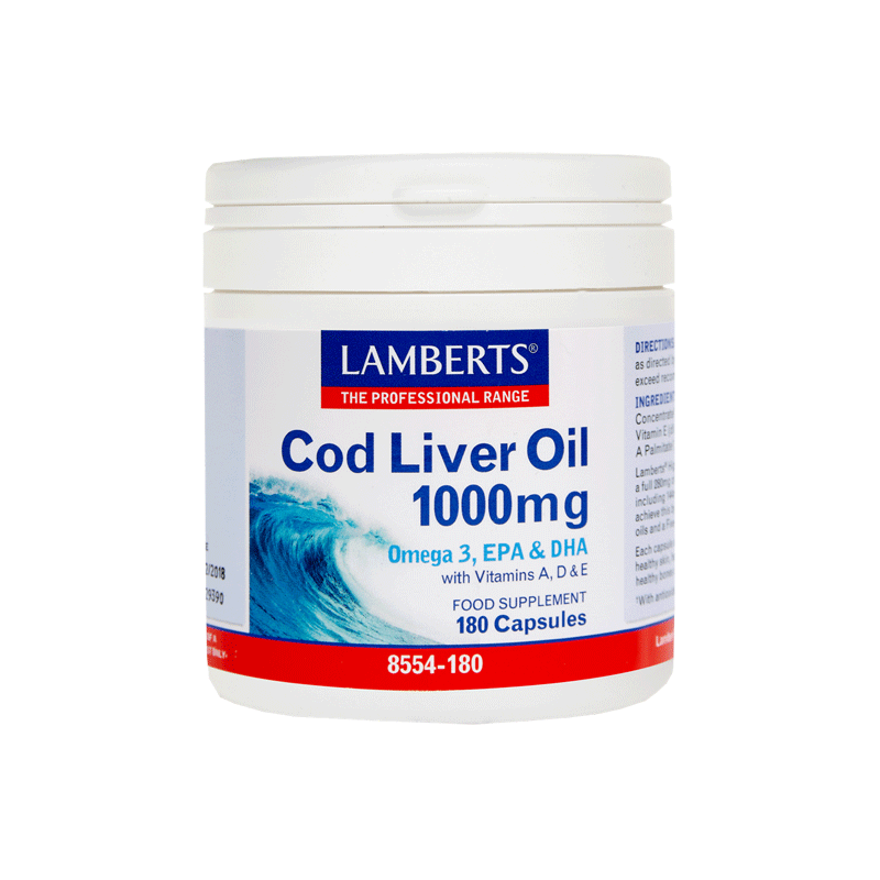 Lamberts Cod Liver Oil 1000mg 180Κάψουλες