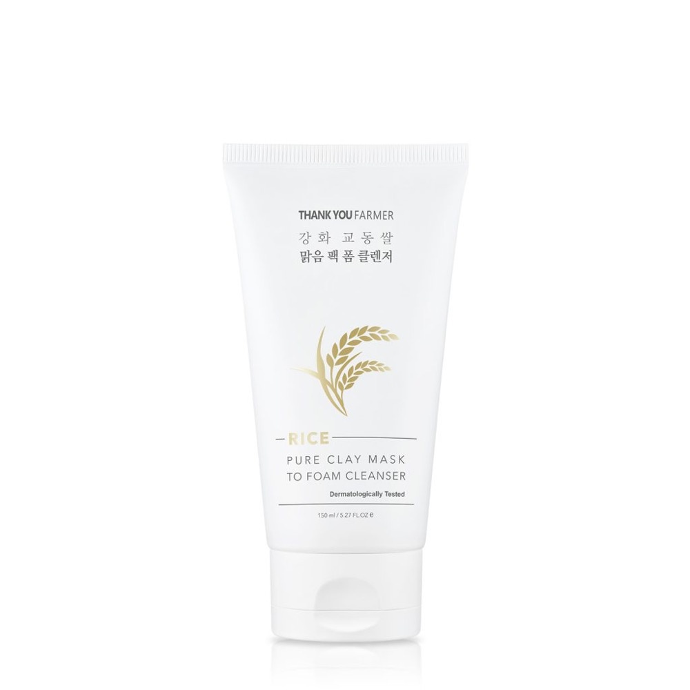 Thank You Farmer Rice Pure Clay Mask To Foam Cleanser 150ml