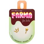 Farma Bijoux Παιδικά Υποαλλεργικά  Σκουλαρίκια Μαγικό Ραβδί & Κορώνα Επιχρυσωμένα 8mm