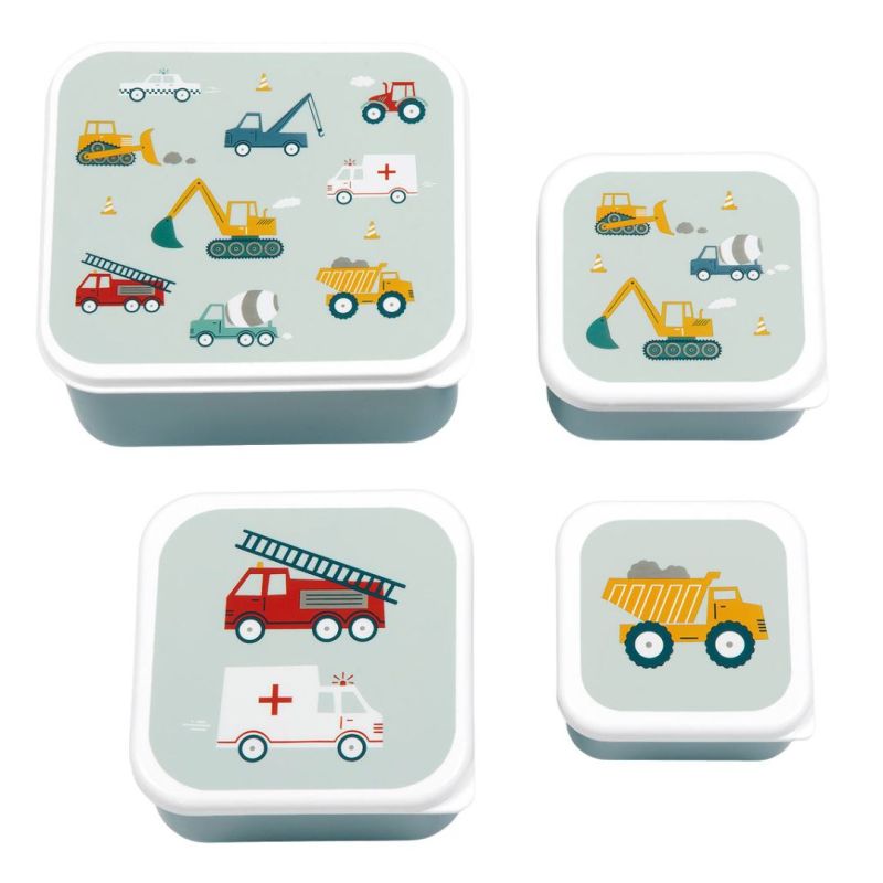 Φωτογραφία από A Little Lovely Company Lunch Box Set Vehicles