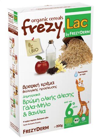 Φωτογραφία από Frezyderm Frezylac Organic Cereals Βρώμη Ολικής Άλεσης Γάλα - Μήλο Βανίλια 200g