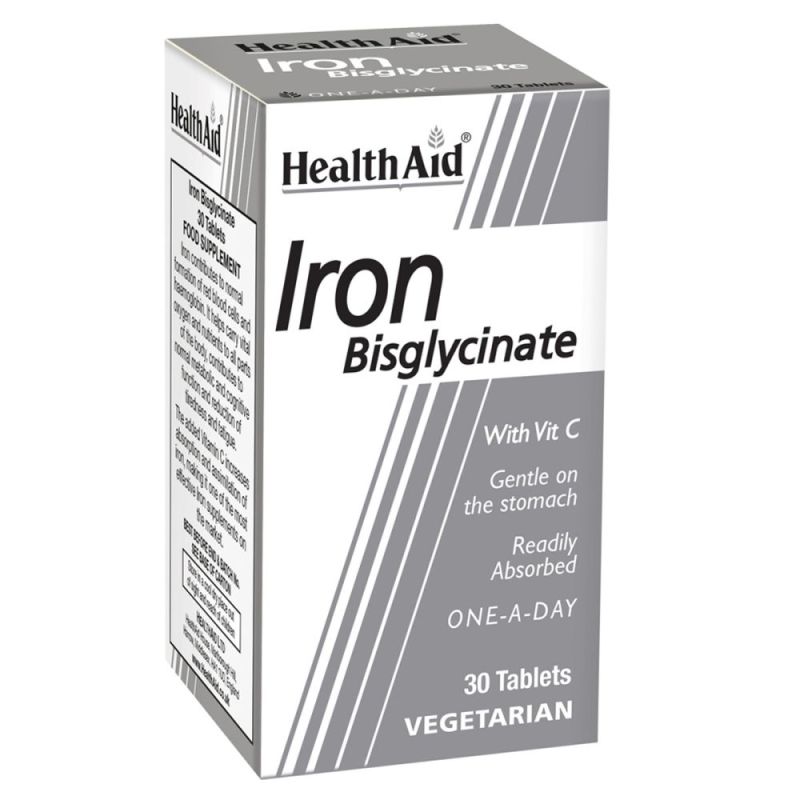 Φωτογραφία από Health Aid Iron Bisglycinate 30mg 30 Ταμπλέτες