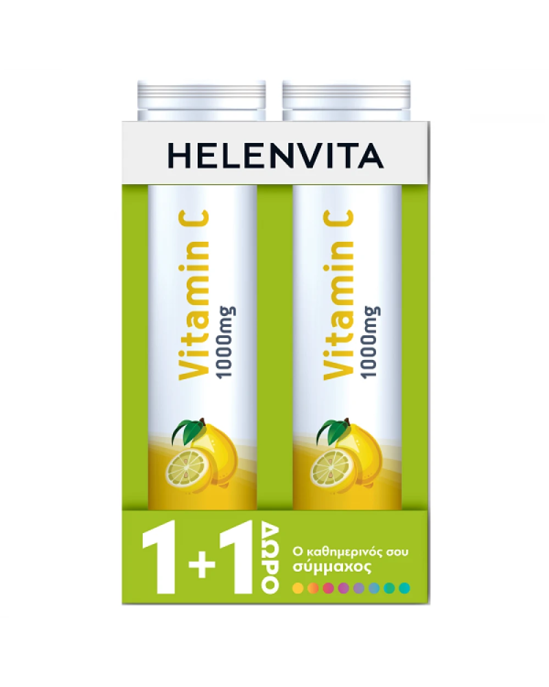 Φωτογραφία από Helenvita Promo Vitamin C 1000mg 2x20 Αναβράζοντα Δισκία 1+1 ΔΩΡΟ