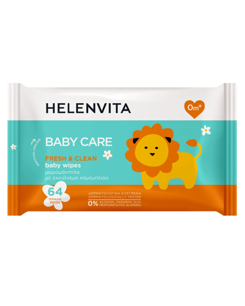 Φωτογραφία από Helenvita Baby Wipes με Χαμομήλι 64Τεμάχια